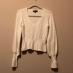 white sweater